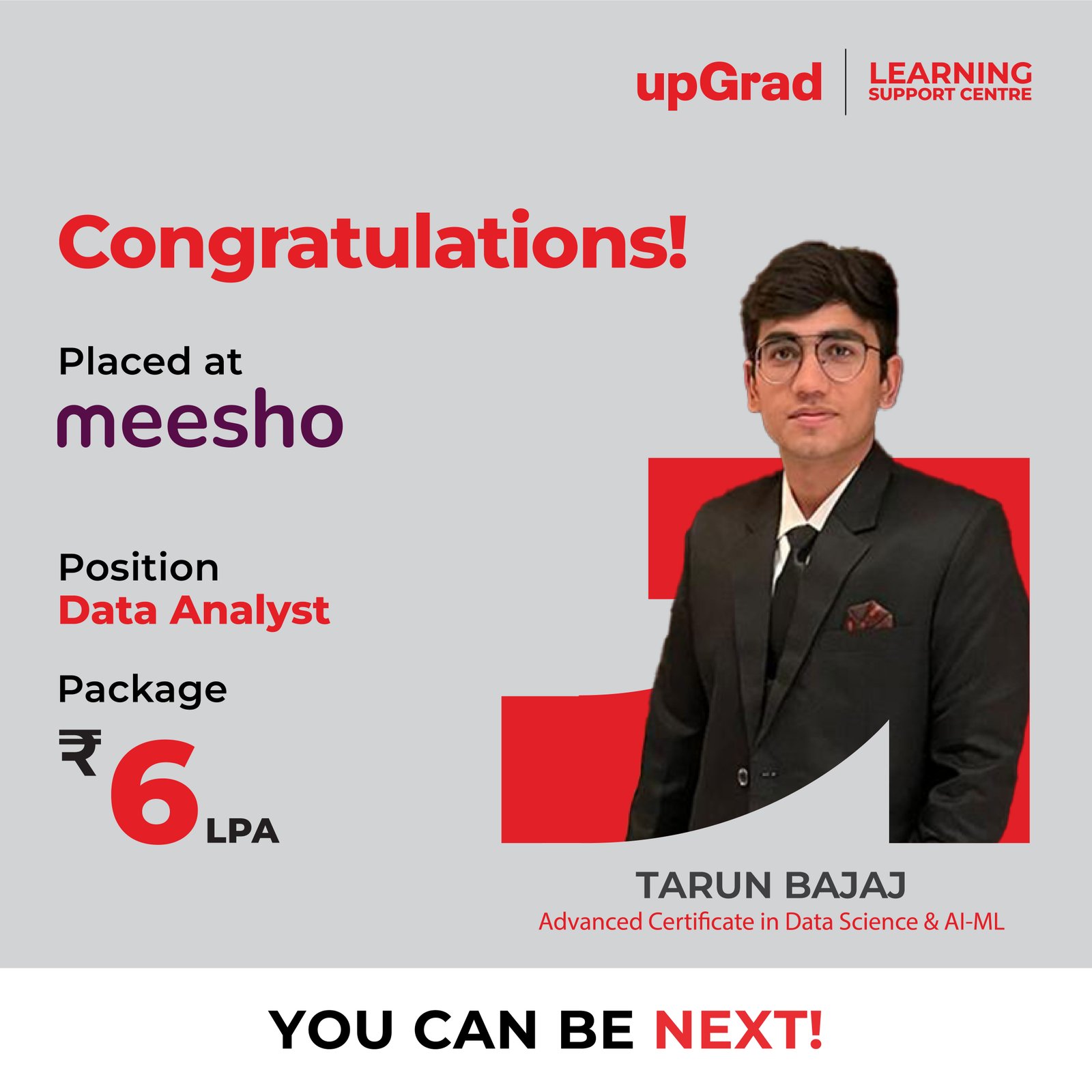 TARUN BAJAJ placed at meesho.